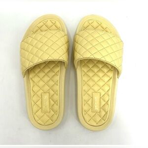 APL Lusso Leather Lemon Zest Yellow Slides Slip-on Sandals Women’s Size 9 NIB